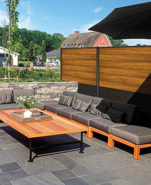 Holz-Füllungen (Douglasie, Jatoba, Thermo Limba, Bambus) - Jatoba/Anthrazit 180 x 174 cm